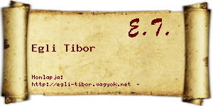 Egli Tibor névjegykártya
